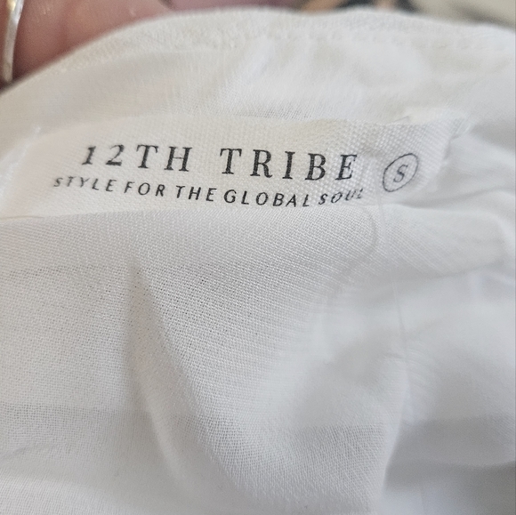 12th TRIBE Rosalina Fringe faux wrap white mini skirt. Size small NWOT - Picture 15 of 15